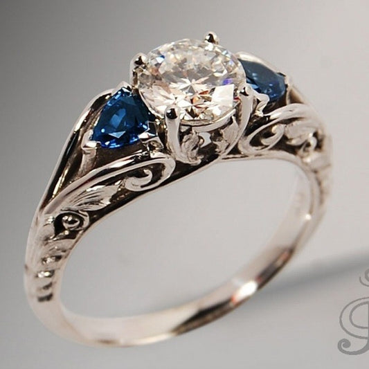 European And American Sapphire Engagement Ring