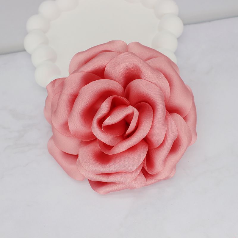 Elegant Business Suit Accessories Big Flower Sweater Brooch Light Watermelon Red