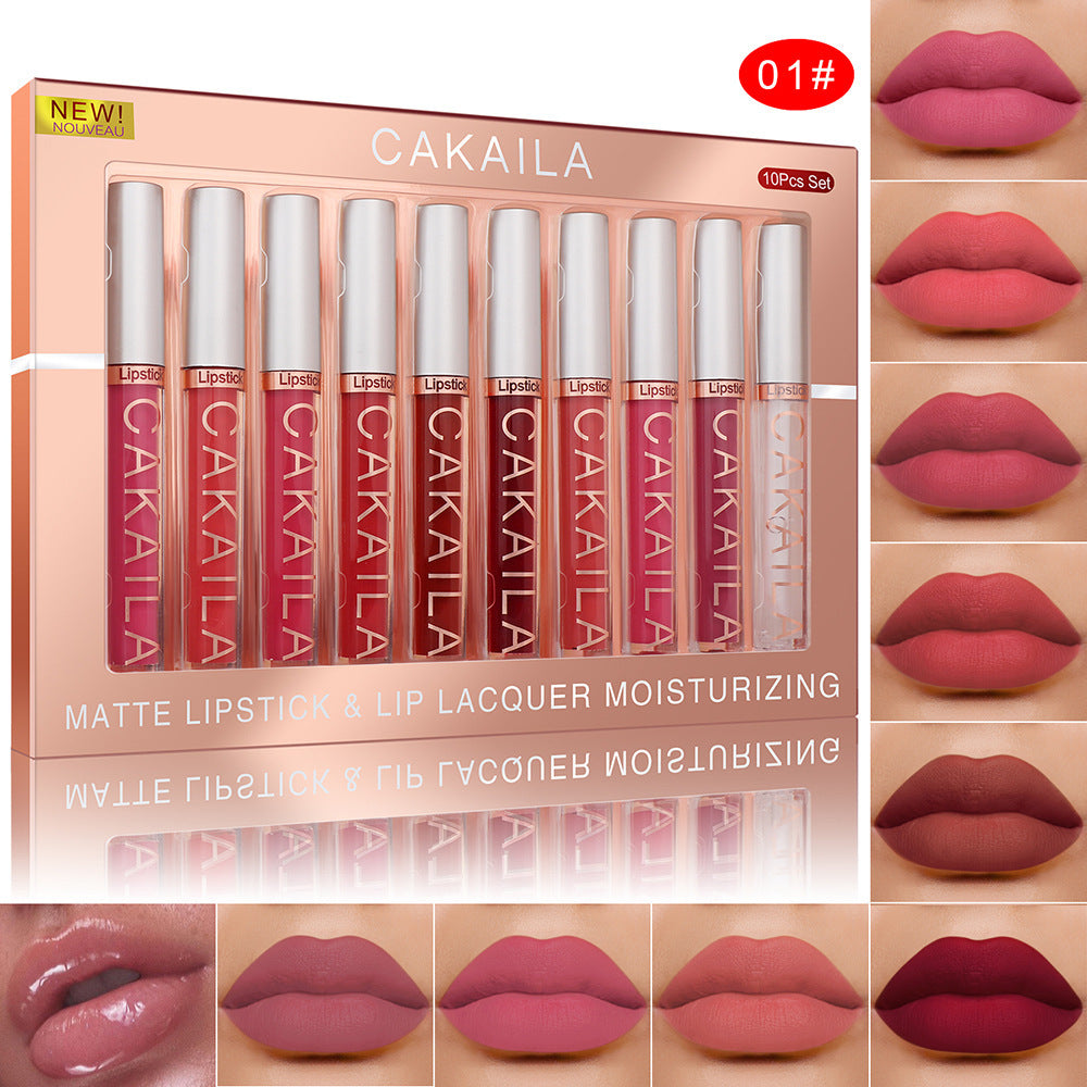 Pack Of 10 Matte Nonstick Cup Waterproof Lip Gloss 1 Style