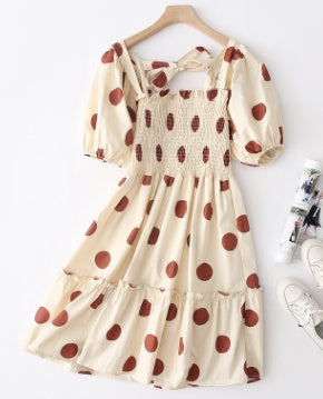 Vintage Dot Women Dress Red
