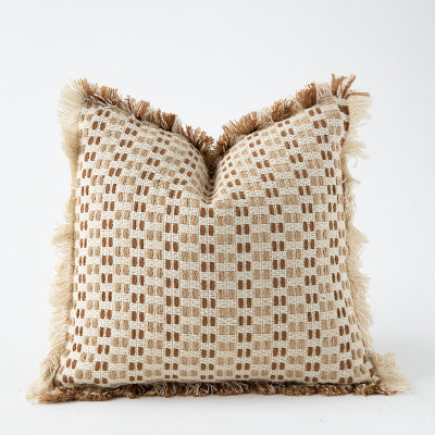 Woven Throw Pillows In Sofa Living Room Style B