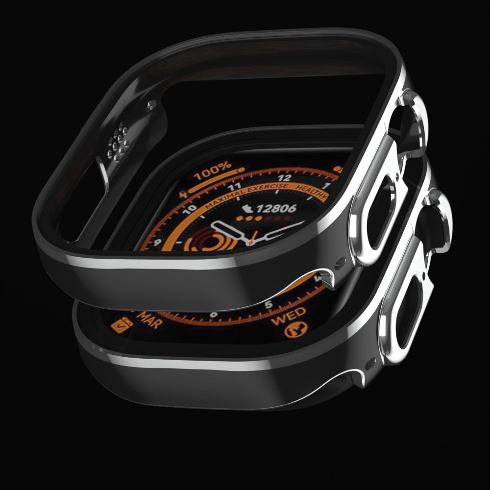 Protection Case AppleWatchUltra Case AppleWatch Two-color All-in-one Case Black silver