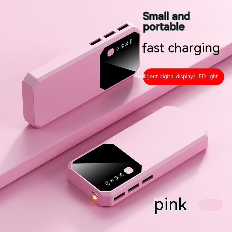 Large Capacity With Cable Fast Charge Mobile Power Supply Pink