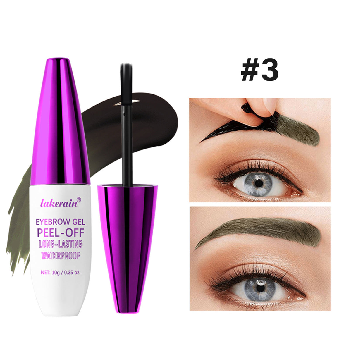 Waterproof And Sweat-proof Easy To Color Tear And Pull Eyebrow Cream 10g 3 LIGHT BROWN