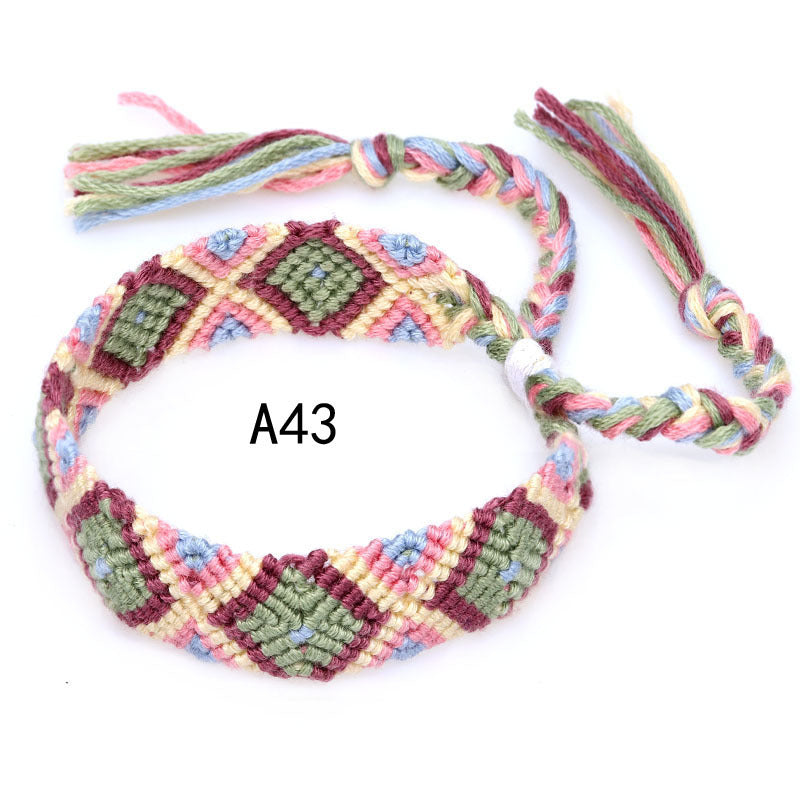 Nepal Ethnic Style Woven Rainbow Bracelet A43