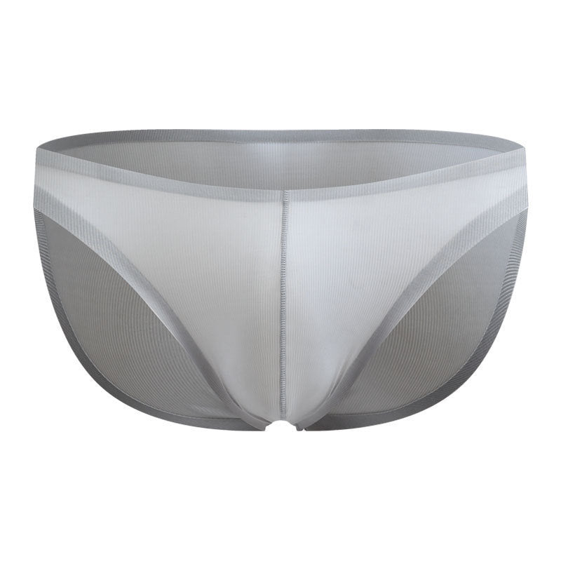 Seamless Men Briefs Ice Silk Underwear Gray