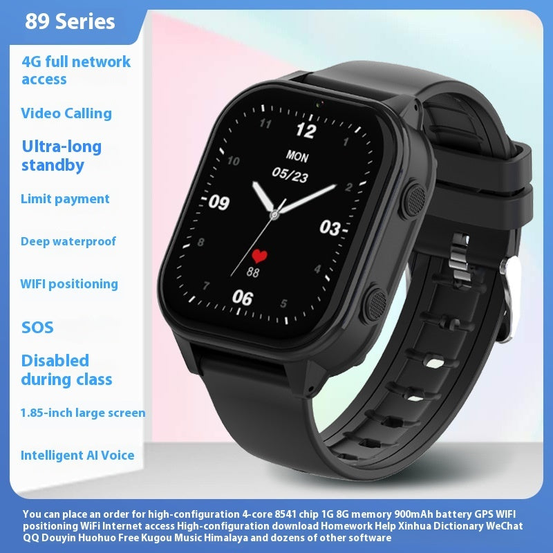 Smart Phone Watch 4G Plug-in Card Black