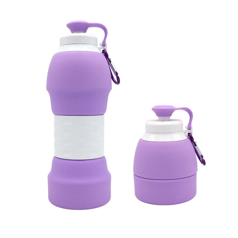 Silicone folding water bottle Purple