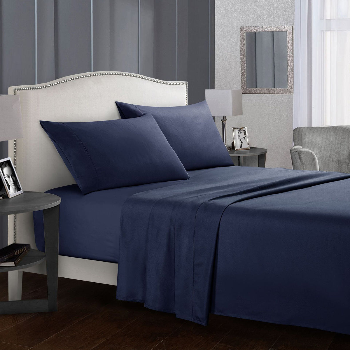 Four-piece bed sheet set Blue