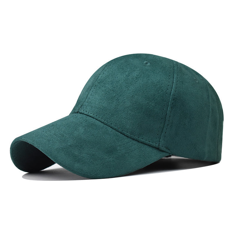 Women's Solid Color Caps Spring And Summer Casual Hats Dark green adjustable