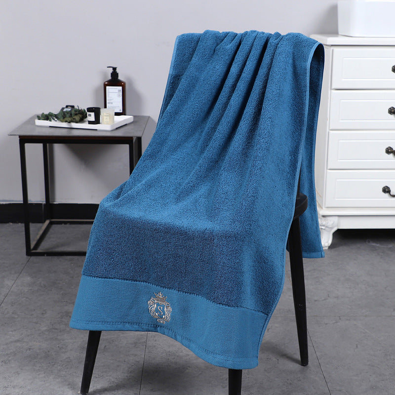 Thickened Lint Free Cotton Bib Towel Blue 70x140cm