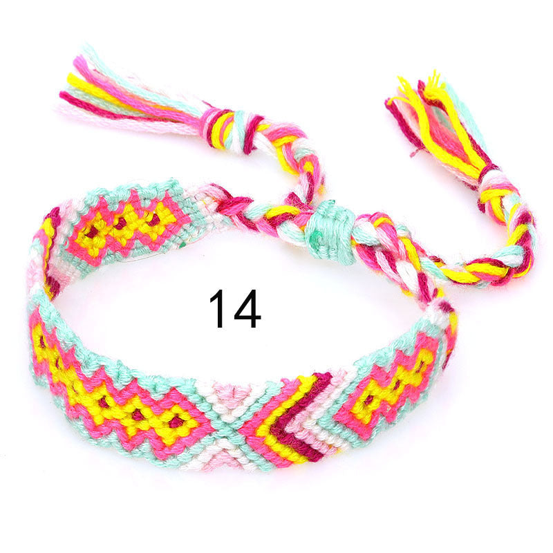 Nepal Ethnic Style Woven Rainbow Bracelet Model 14