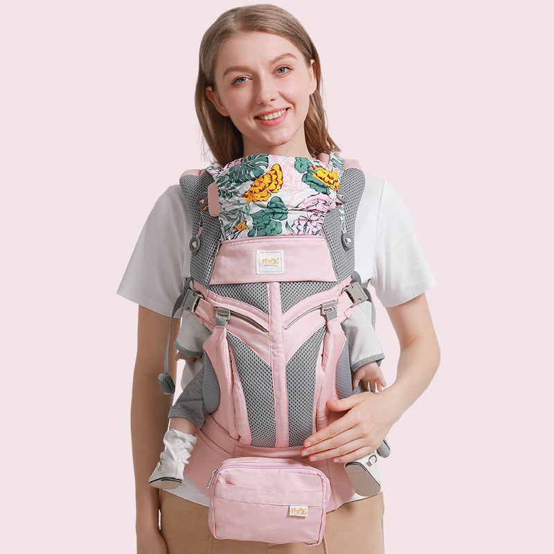 Front And Rear Dual-use Baby Carrier For Mother And Baby Pink