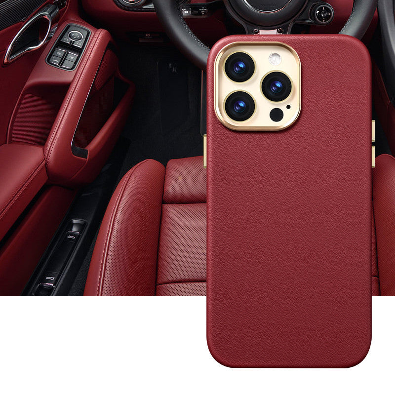 Fall Proof Wireless Charging Mobile Phone Case Wine Red