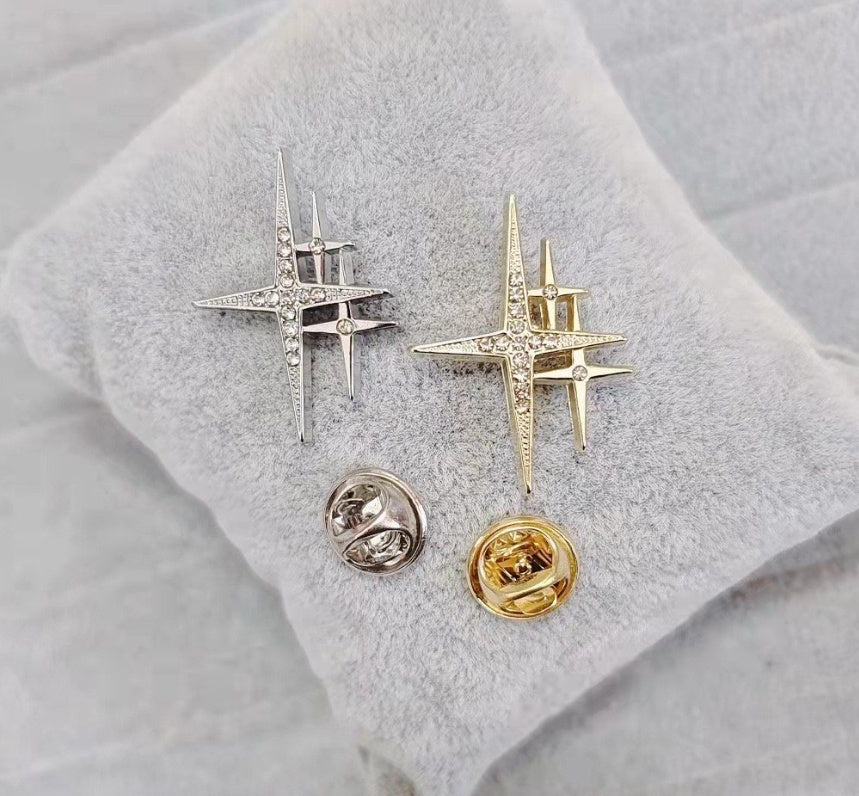 Retro Camellia Zircon Needle
