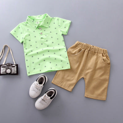 Anchor printed children's clothing Green