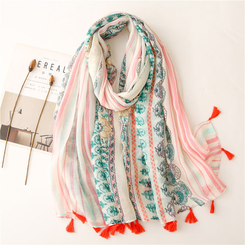 Creative Chinese Style Cotton And Linen Scarf SL2108022 180X88CM