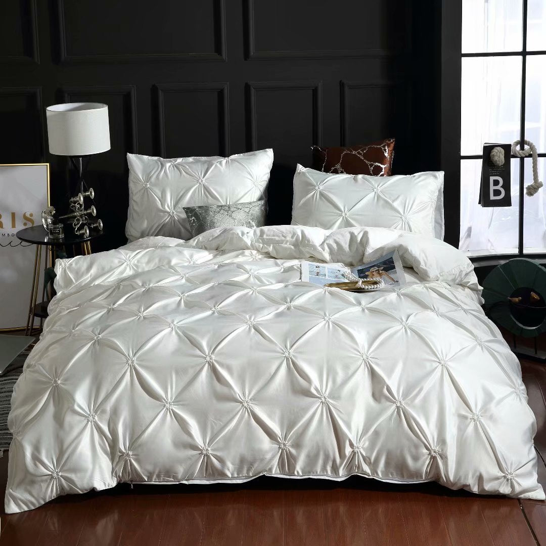 3 sets of double imitation silk White