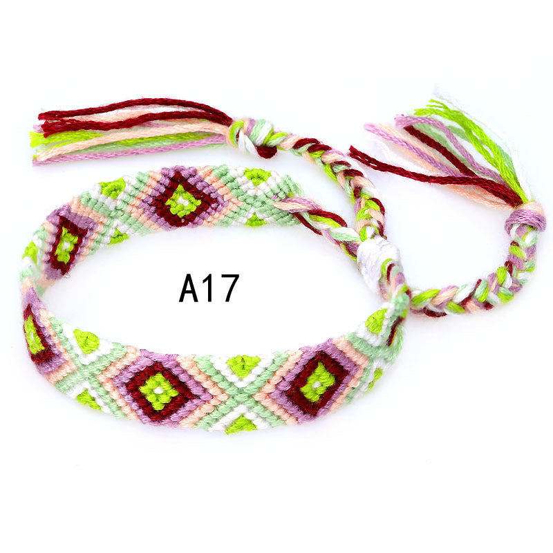 Nepal Ethnic Style Woven Rainbow Bracelet A17