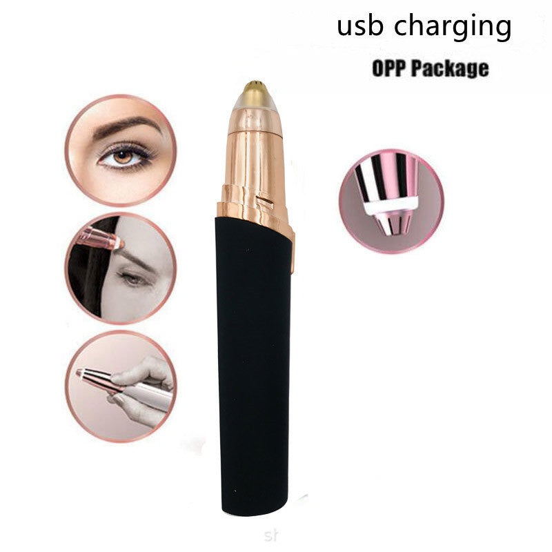 Eyebrow Epilator Maquiagem Profissional Completa Trymer Do Brwi Eye Brow Trimmer For Rasoir Visage Femme Make Up Eye Brow Shaper Black usb charging