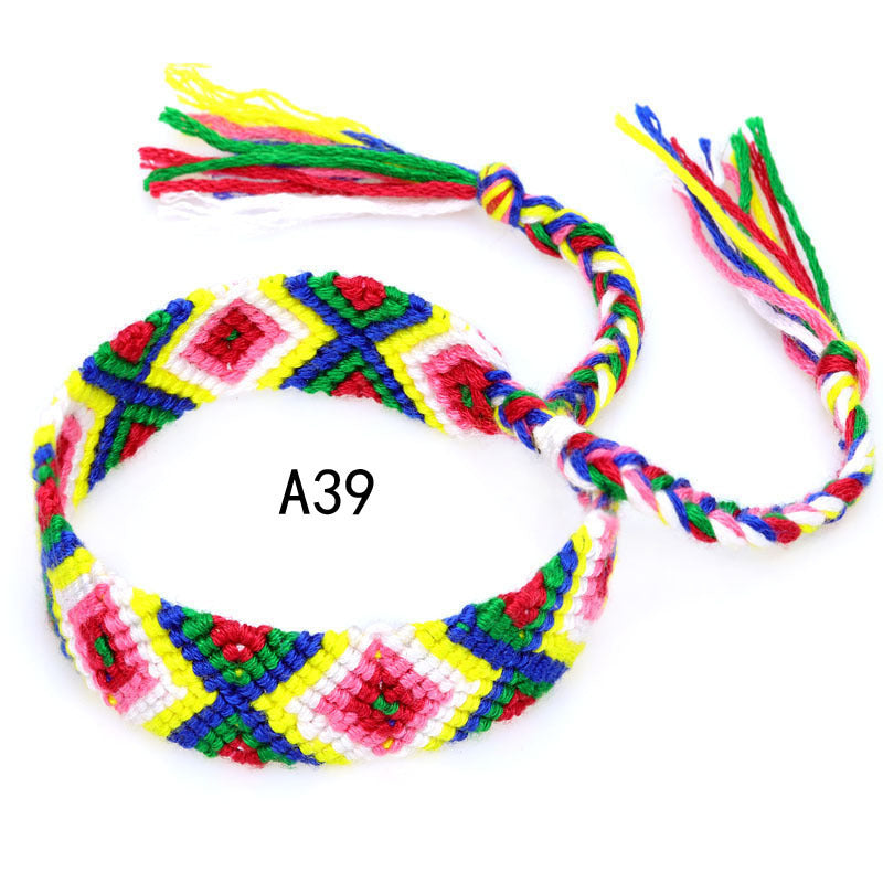 Nepal Ethnic Style Woven Rainbow Bracelet A39