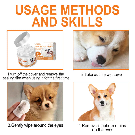 Dogs And Cats Remove Tear Stains, Clean The Eyes, Wipe Eye Droppings, And Remove Eye Dirt With Cotton Pads
