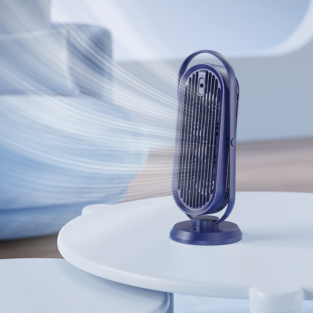 Shaking Head Spray Desktop Office Battery Remote Control Fan Household Large Wind Humidifier Fan Dark Blue Battery
