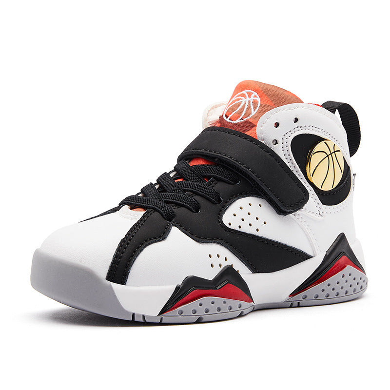 Elementary School Boys Running Shoes Jinjiang White black