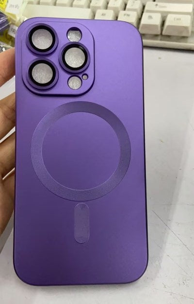 Frosted Magnetic Suction Phone Case Dark purple