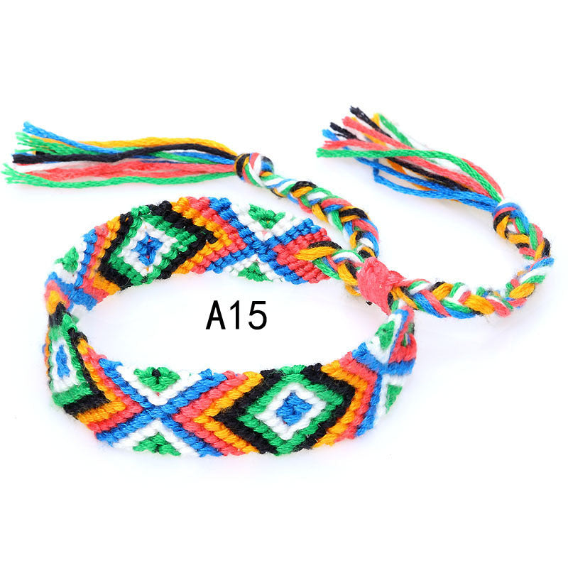 Nepal Ethnic Style Woven Rainbow Bracelet A15