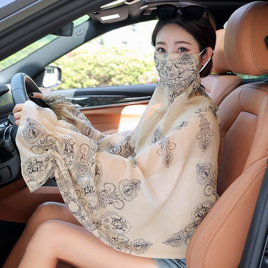 Women's Minimalist Face Mask And Neck Protection Integrated Sunscreen Clothing