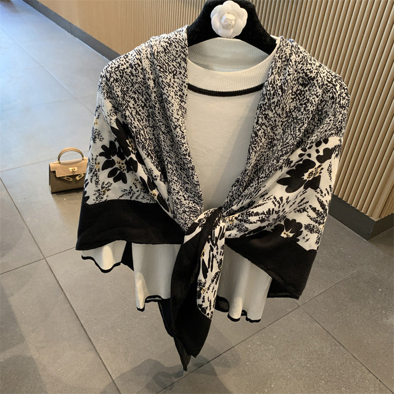 Sunscreen Large Kerchief Thin Silk Scarf Air-conditioned Room Outer Shawl MZF060 130X130cm