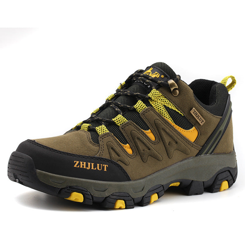 Men's Outdoor Leisure Breathable Mesh Shoes Dark green yellow