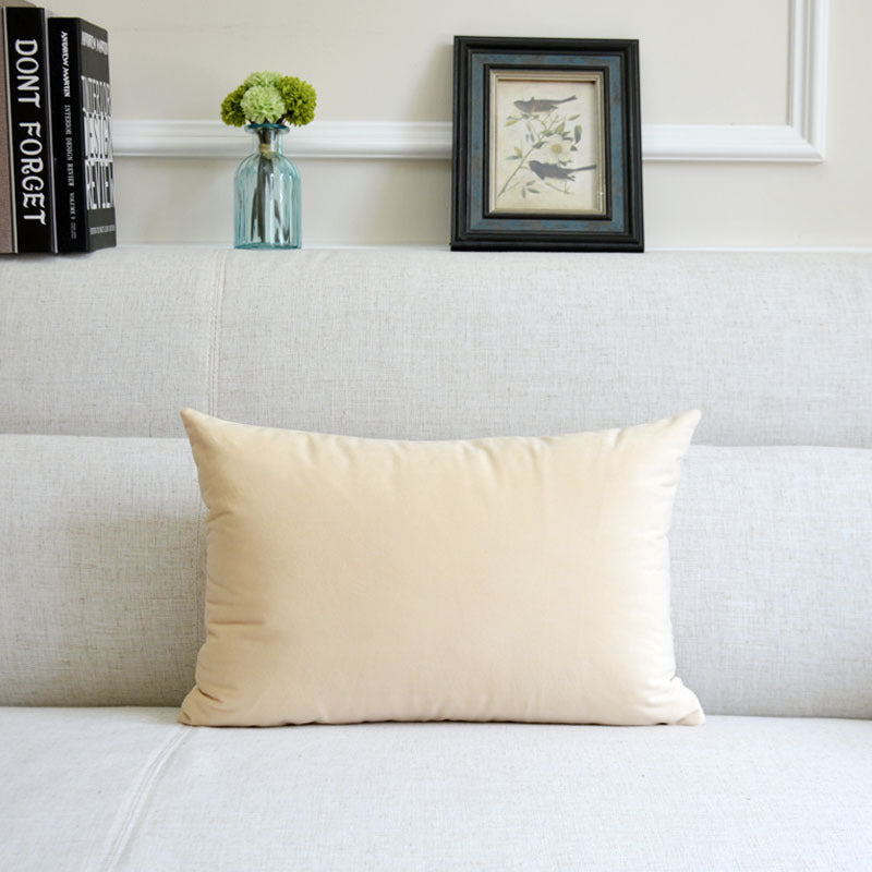 Sofa Velvet Throw Pillow Beige 30x50cm