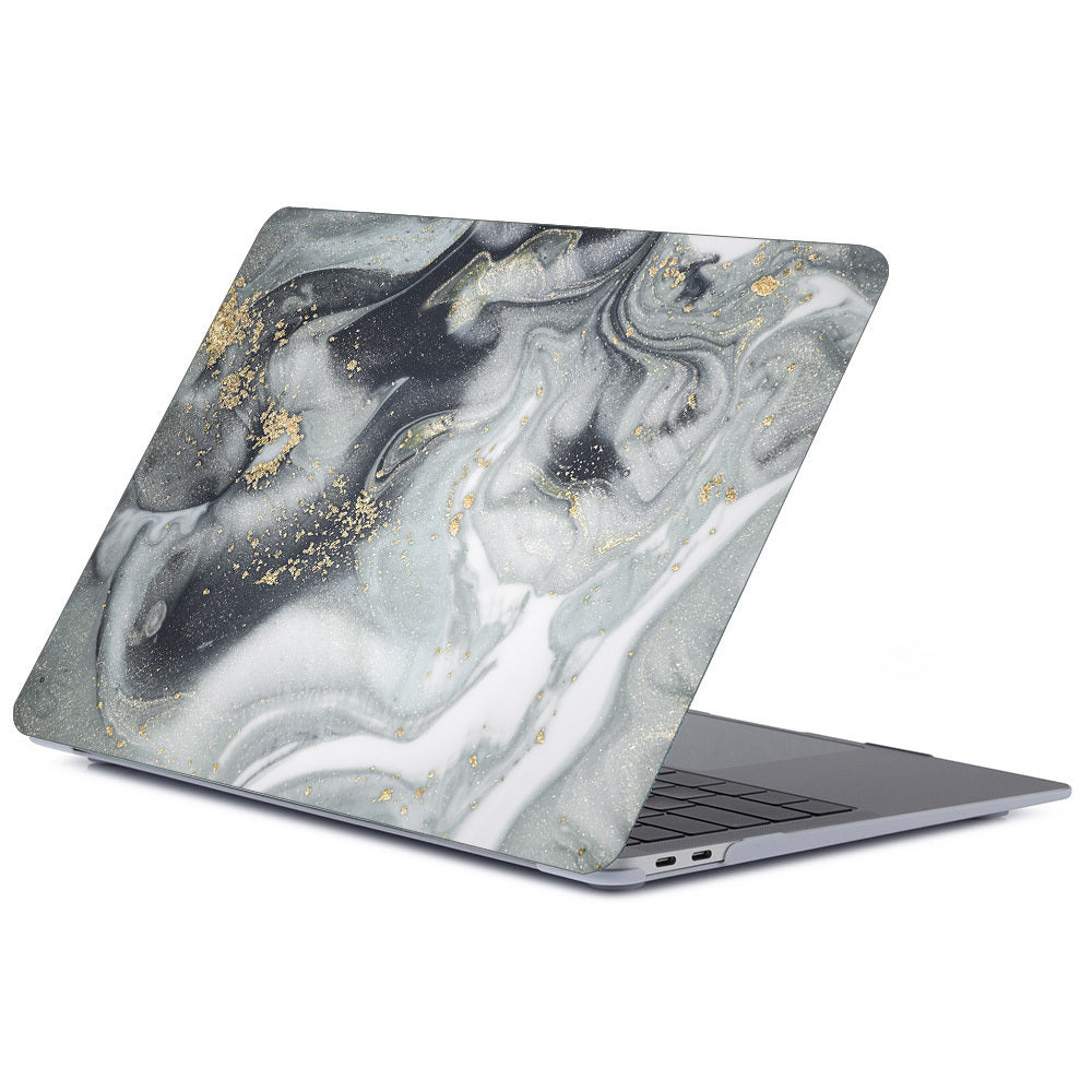 Notebook Marbled Frosted Protective Case Black grey