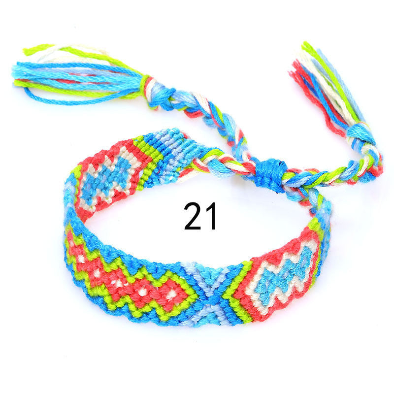 Nepal Ethnic Style Woven Rainbow Bracelet Style 21
