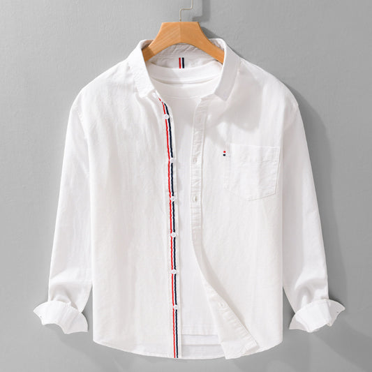 Men's British-style Oxford Long-sleeved Shirt