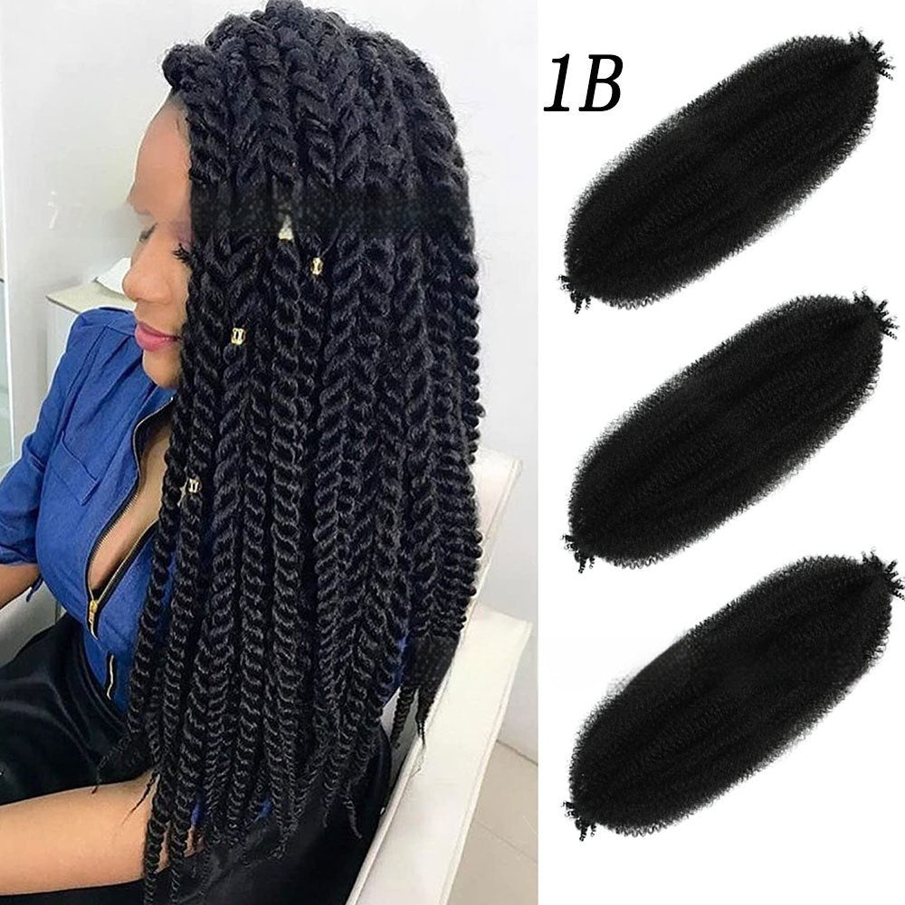 Wig Crochet Hair Springy Afro Twist Hair Chemical Fiber Wig Dreadlocks 1B