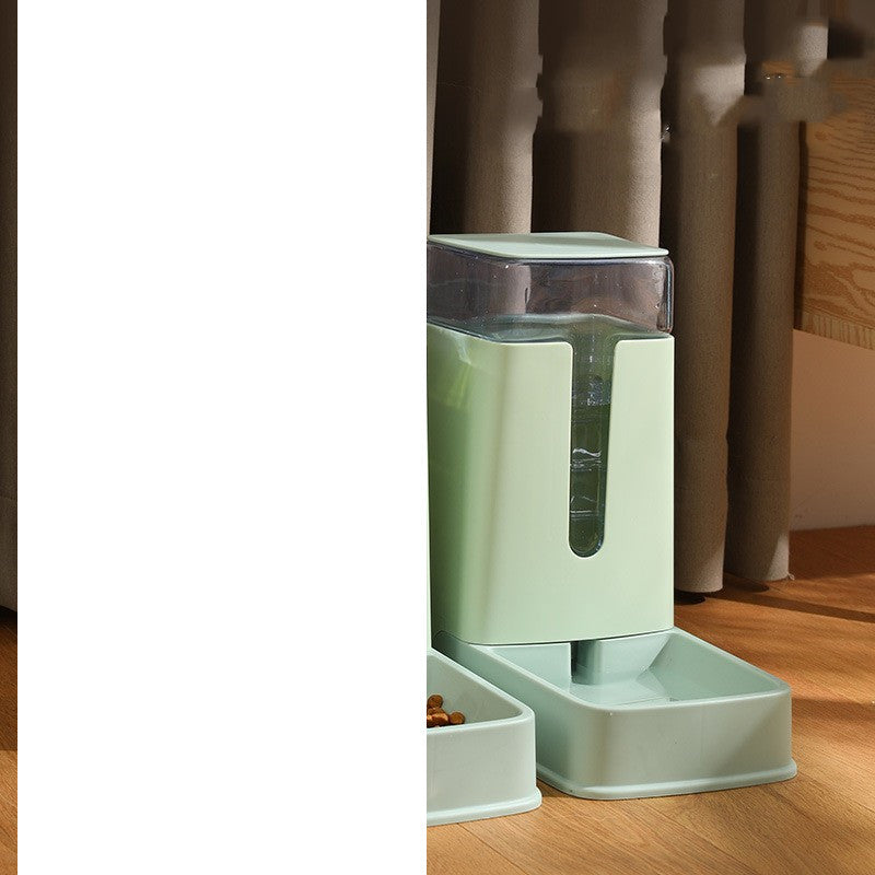 Pet Double Bowl Automatic Feeder Waterer Green Water feeder