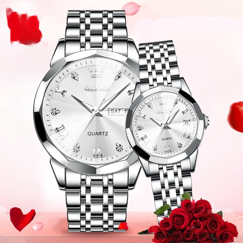 Quartz Watch Valentine's Day Gift Couple Watch Men Couple's Original White Pair