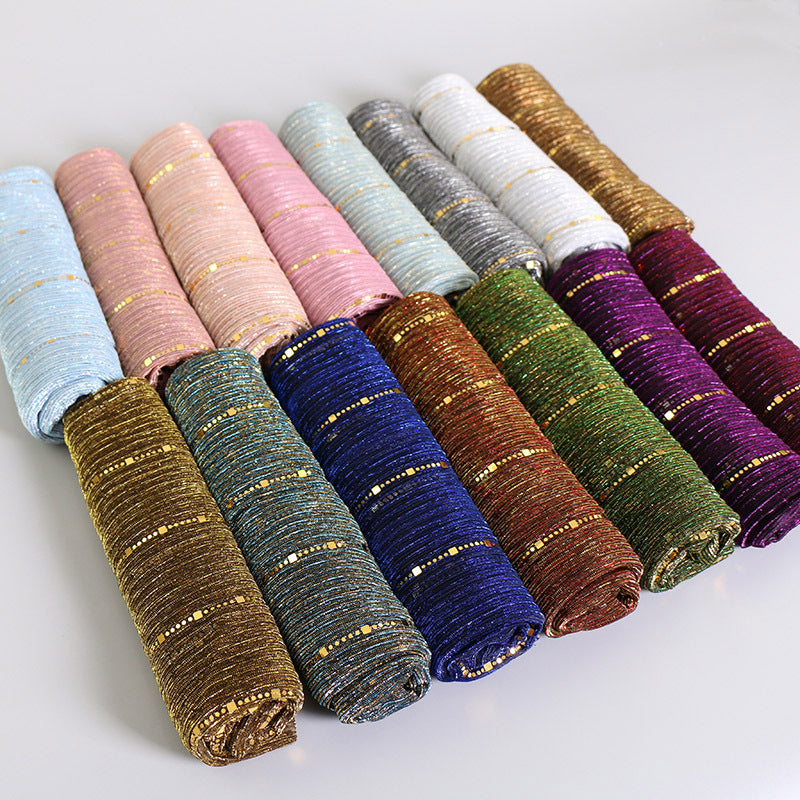 New Women's Lamp Wick Silk Sequined Scarf