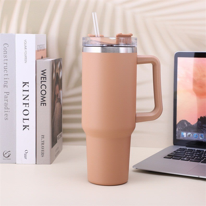 Stainless Steel Coffee Cup Handle Water Cup Cup Metal Coral 40oz