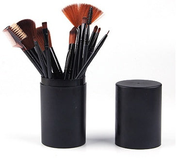 12pcs Makeup Brush Set Blush Eyeshadow Eyelash Highlighter Makeup Brush Black Q12pc