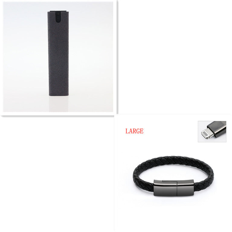 2 In 1 Phone Computer Screen Cleaner Kit For Screen Dust Removal Microfiber Cloth Set Black set