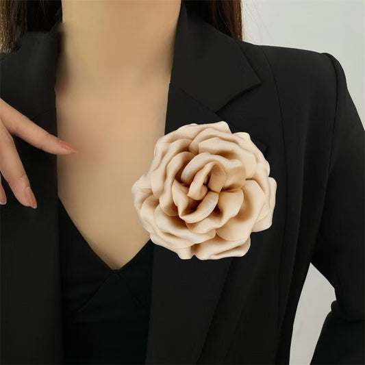 Elegant Business Suit Accessories Big Flower Sweater Brooch