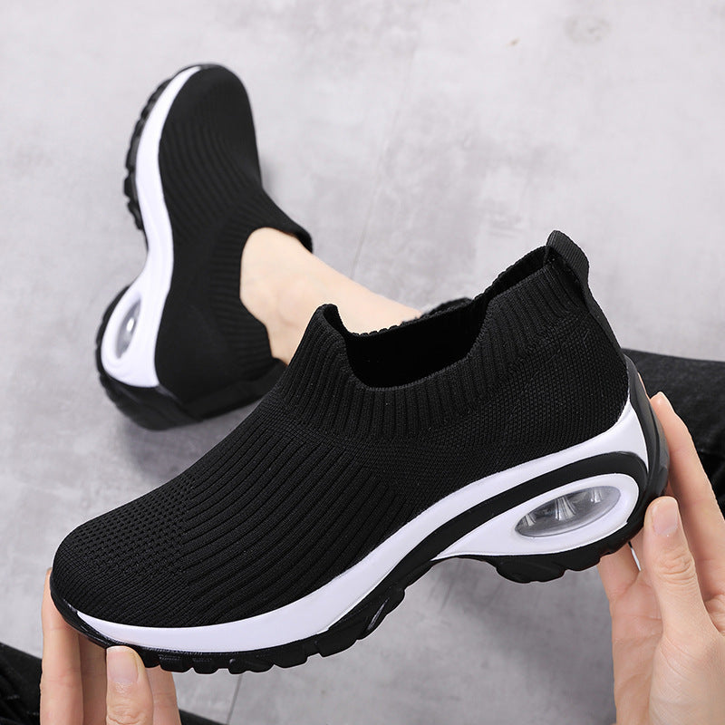 Sneakers Women Air Cushion Mesh Breathable Running Sports Shoes Black