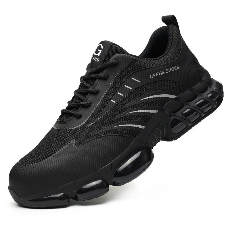 Popcorn Sole Protective Footwear Safety Shoes BLACK
