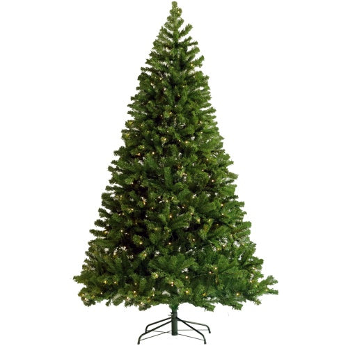 Pre-Installed Illuminated Christmas Tree 6 Foot Faux Hinged Christmas Tree With Foldable Stand Green