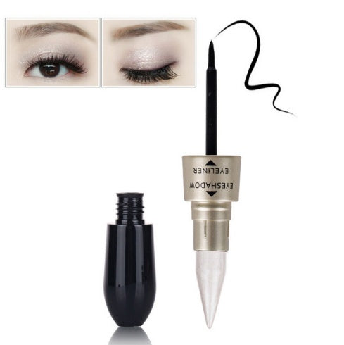 Double head six color eyeshadow black eyeliner White