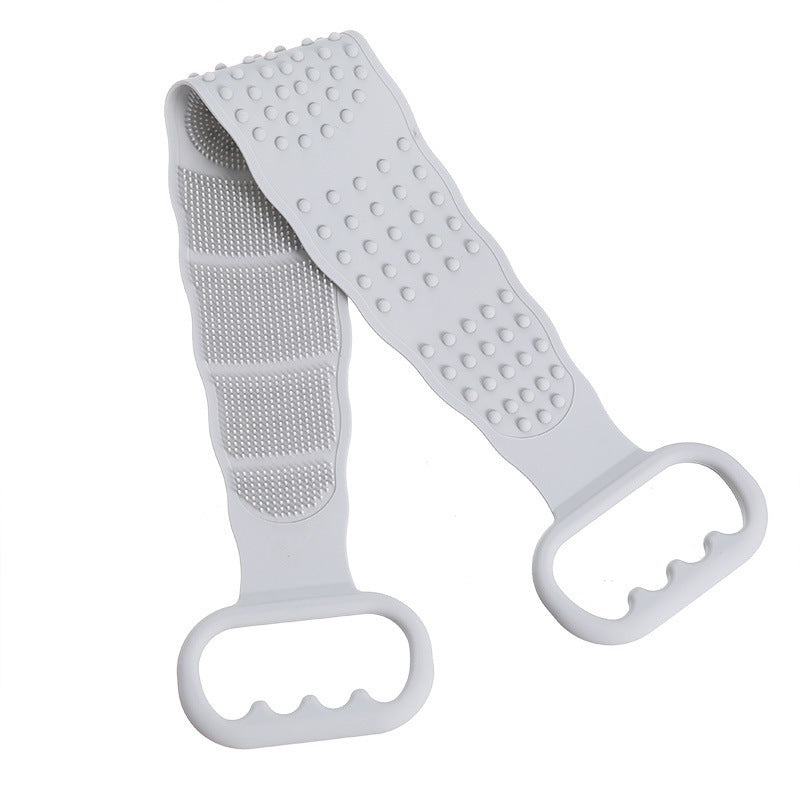 Long silicone bath towel bath rub back massage Grey